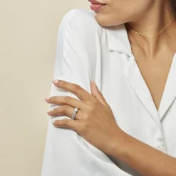 Bague Solitaire Ellora Argent Blanc Oxyde De Zirconium