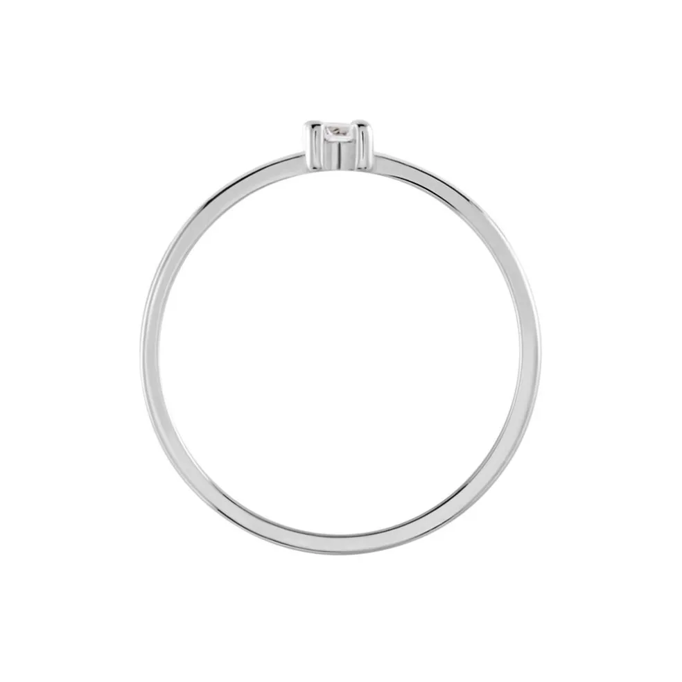 Bague Solitaire 1er Solitaire Argent Blanc Oxyde De Zirconium
