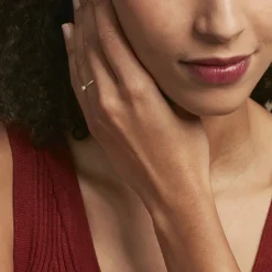 Bague Solitaire 1er Solitaire Argent Blanc Oxyde De Zirconium