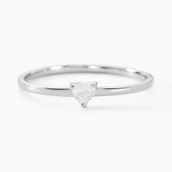 Bague Solitaire 1er Solitaire Argent Blanc Oxyde De Zirconium