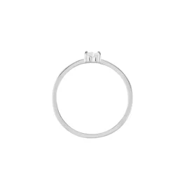 Bague Solitaire 1er Solitaire Argent Blanc Oxyde De Zirconium