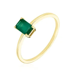 Bague Solitaire Ethalyn Or Jaune Emeraude