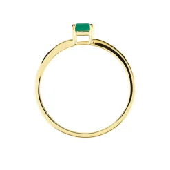 Bague Solitaire Ethalyn Or Jaune Emeraude