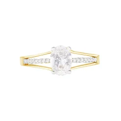 Bague Solitaire Fallon Or Jaune Oxyde De Zirconium