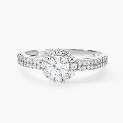 Bague Solitaire Fathima Or Blanc Oxyde De Zirconium