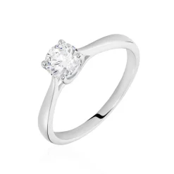 Bague Solitaire Fiona Or Blanc Diamant Synthetique