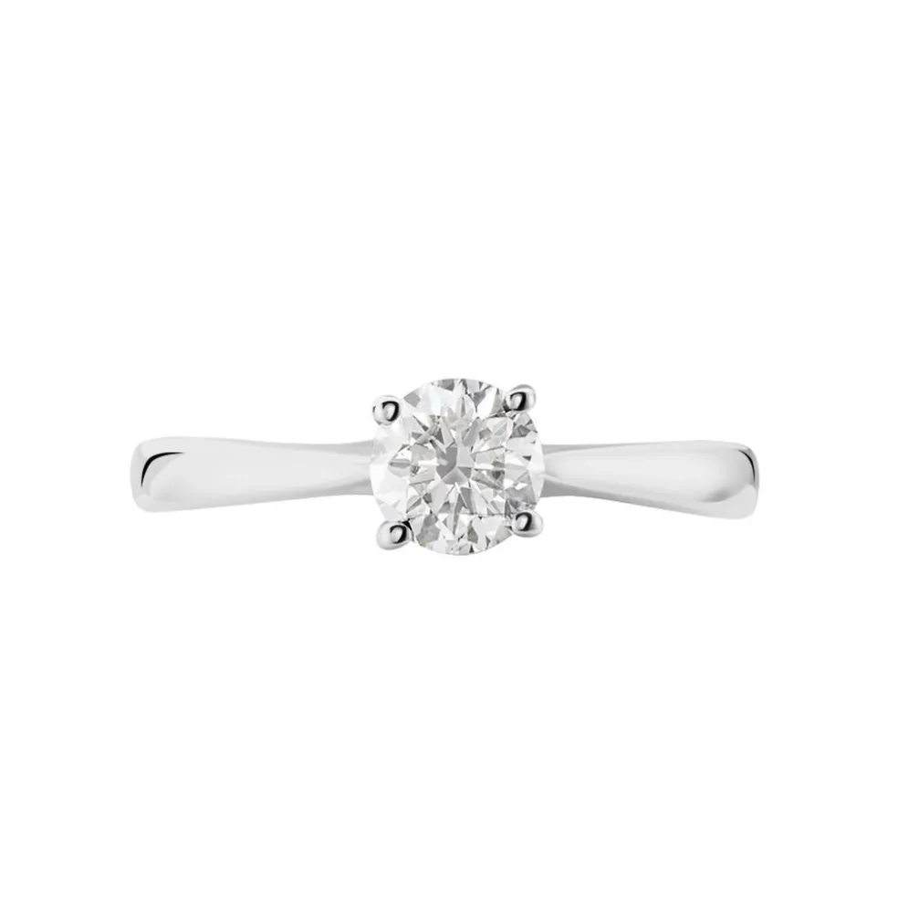 Bague Solitaire Fiona Or Blanc Diamant Synthetique