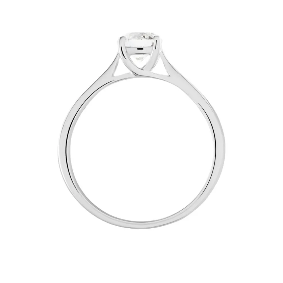 Bague Solitaire Fiona Or Blanc Diamant Synthetique