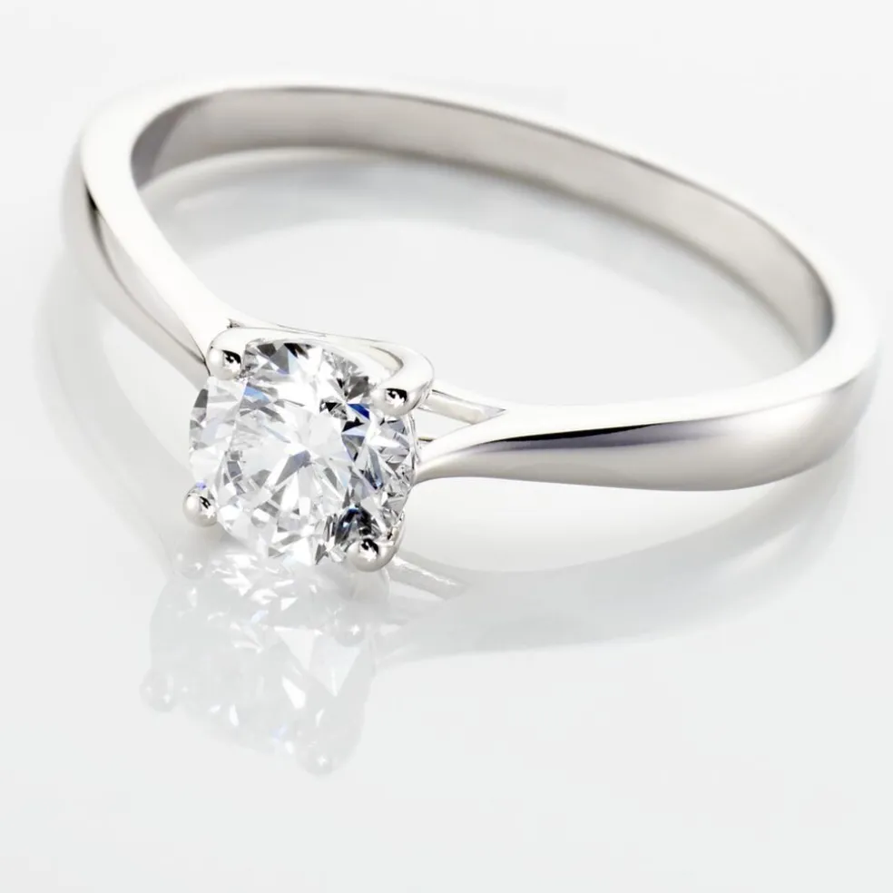 Bague Solitaire Fiona Or Blanc Diamant Synthetique