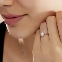 Bague Solitaire Fiona Or Blanc Diamant Synthetique