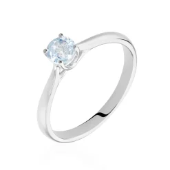Bague Solitaire Fiona Or Blanc Topaze