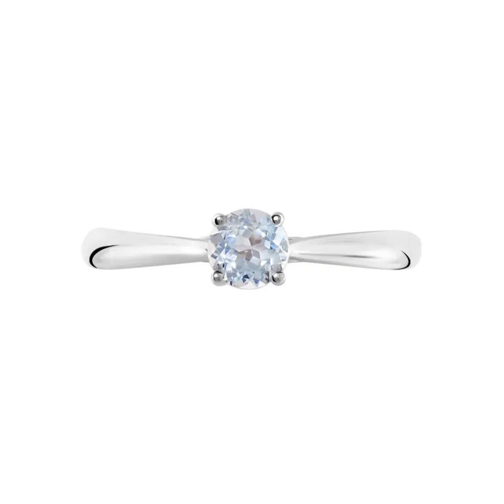 Bague Solitaire Fiona Or Blanc Topaze