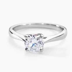 Bague Solitaire Fiona Or Blanc Diamant Synthetique