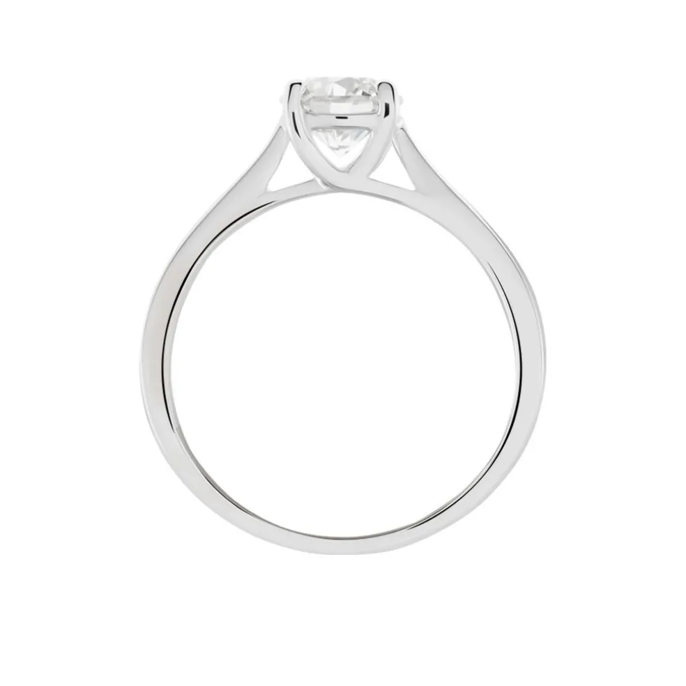 Bague Solitaire Fiona Or Blanc Diamant Synthetique