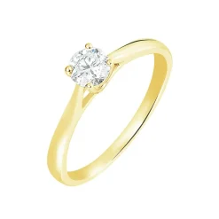 Bague Solitaire Fiona Or Jaune Diamant Synthetique