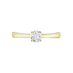 Bague Solitaire Fiona Or Jaune Diamant Synthetique