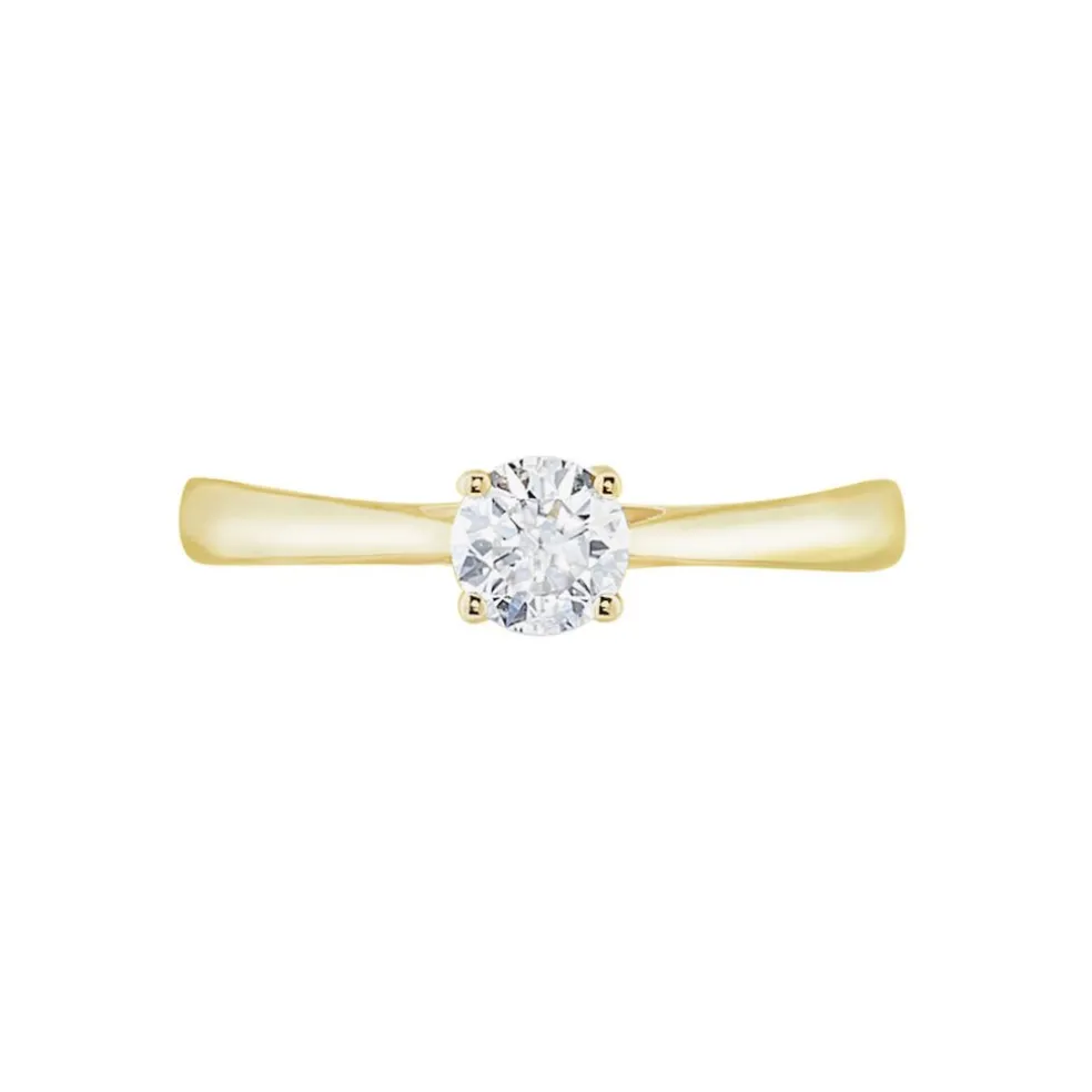 Bague Solitaire Fiona Or Jaune Diamant Synthetique
