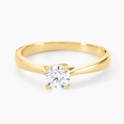 Bague Solitaire Fiona Or Jaune Diamant Synthetique
