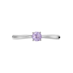 Bague Solitaire Fiona Or Blanc Amethyste