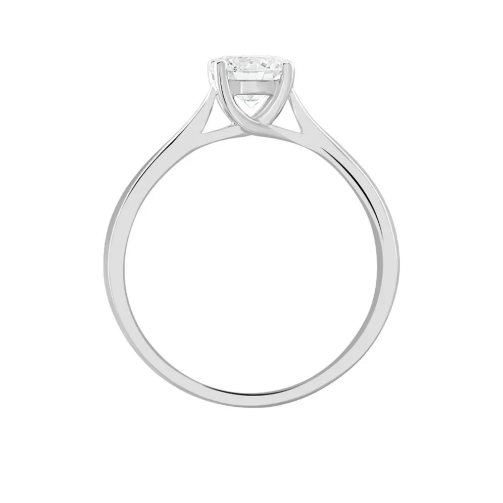 Bague Solitaire Fiona Or Blanc Diamant Synthetique