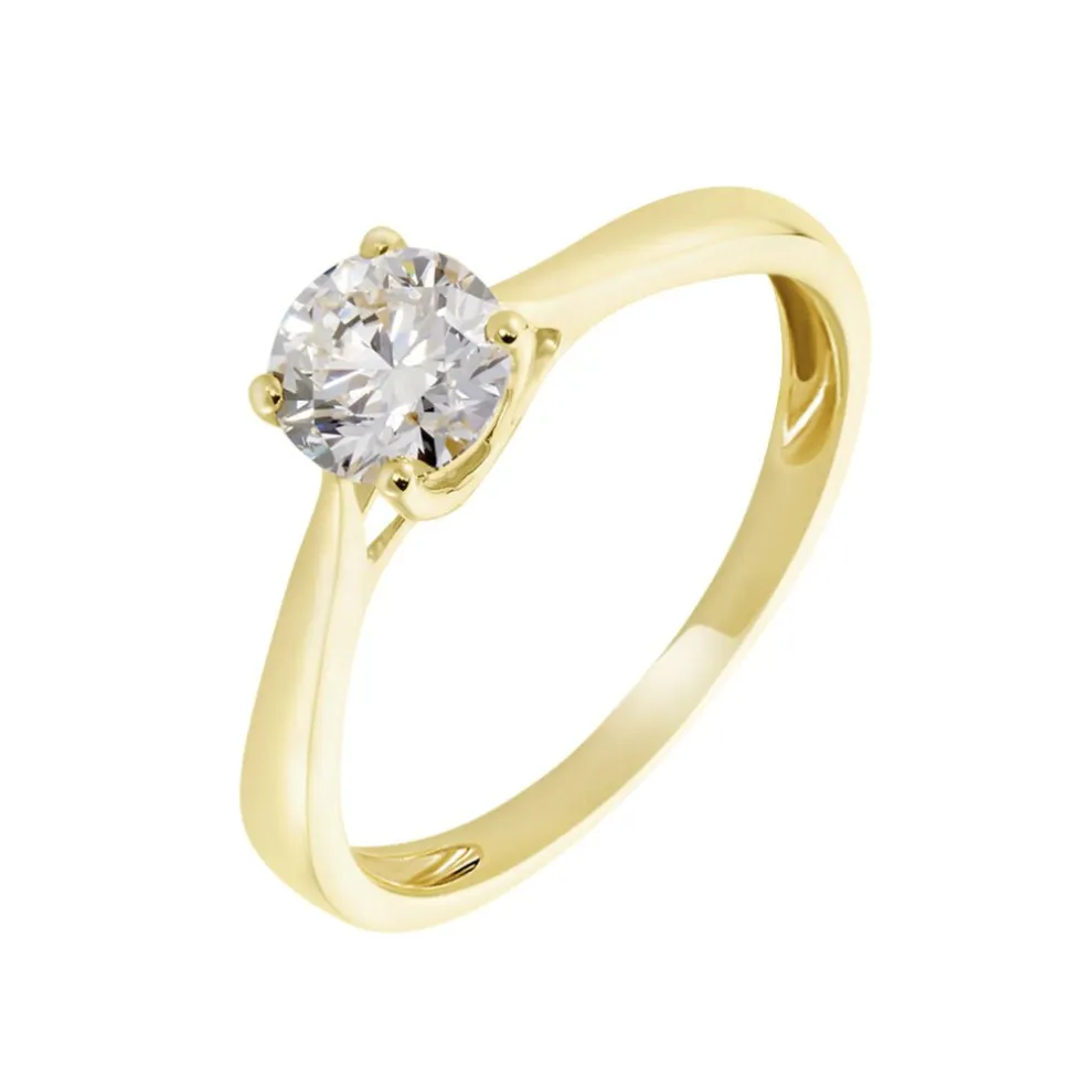 Bague Solitaire Fiona Or Jaune Diamant Synthetique