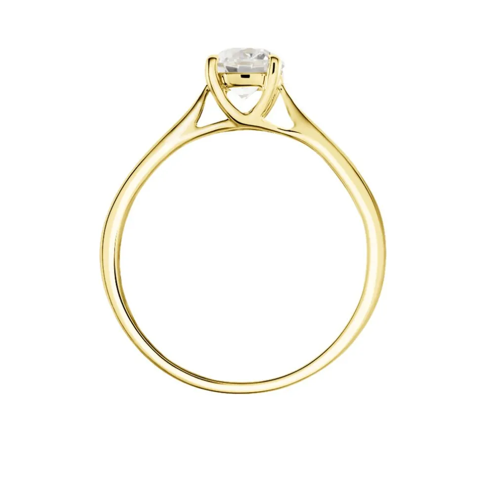 Bague Solitaire Fiona Or Jaune Diamant Synthetique