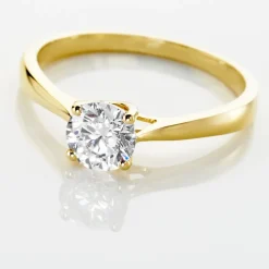 Bague Solitaire Fiona Or Jaune Diamant Synthetique