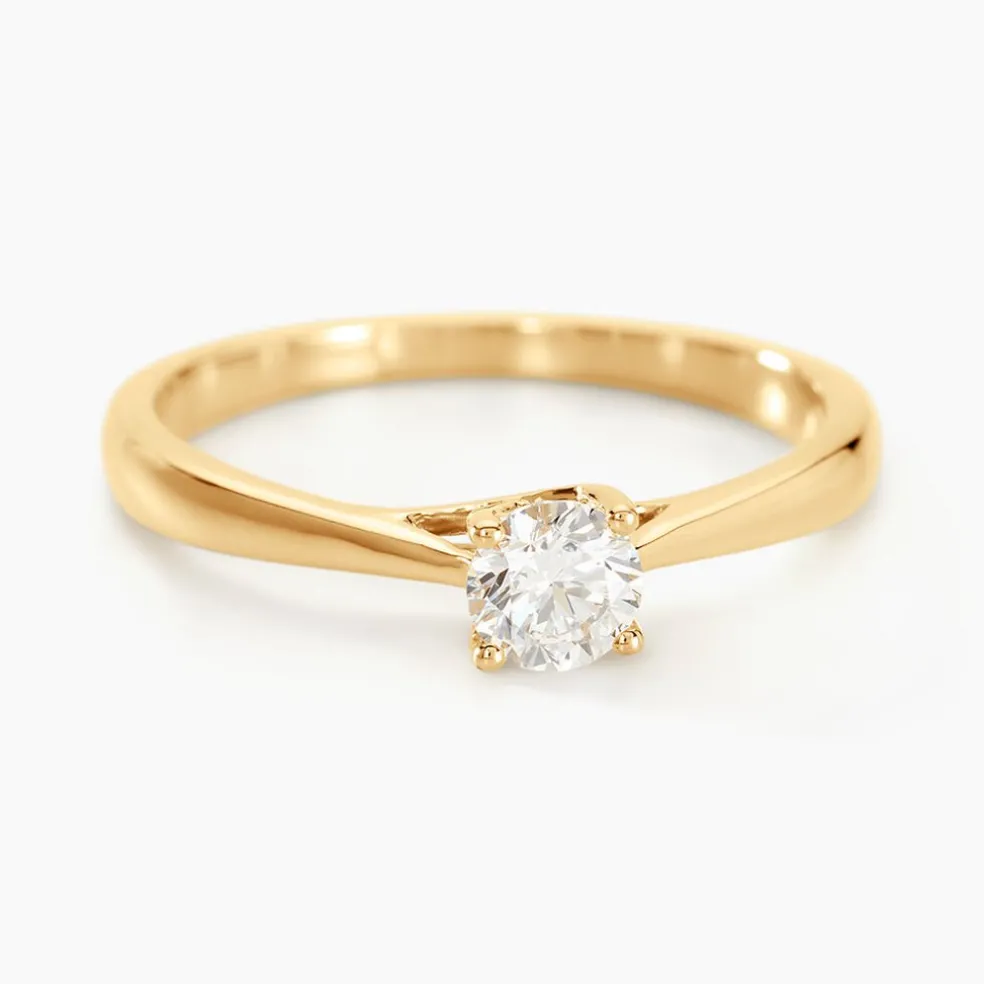 Bague Solitaire Fiona Or Jaune Diamant Synthetique