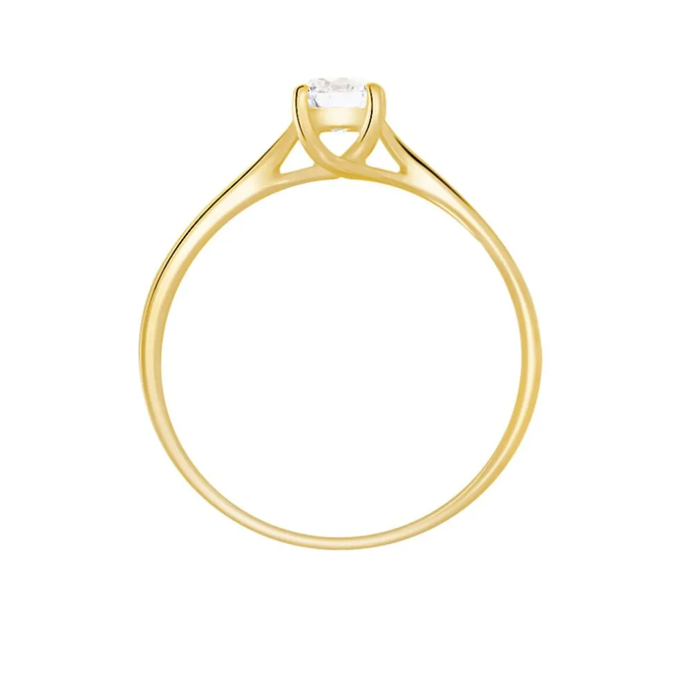 Bague Solitaire Fiona Or Jaune Diamant Synthetique