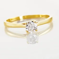 Bague Solitaire Fiona Or Jaune Diamant Synthetique