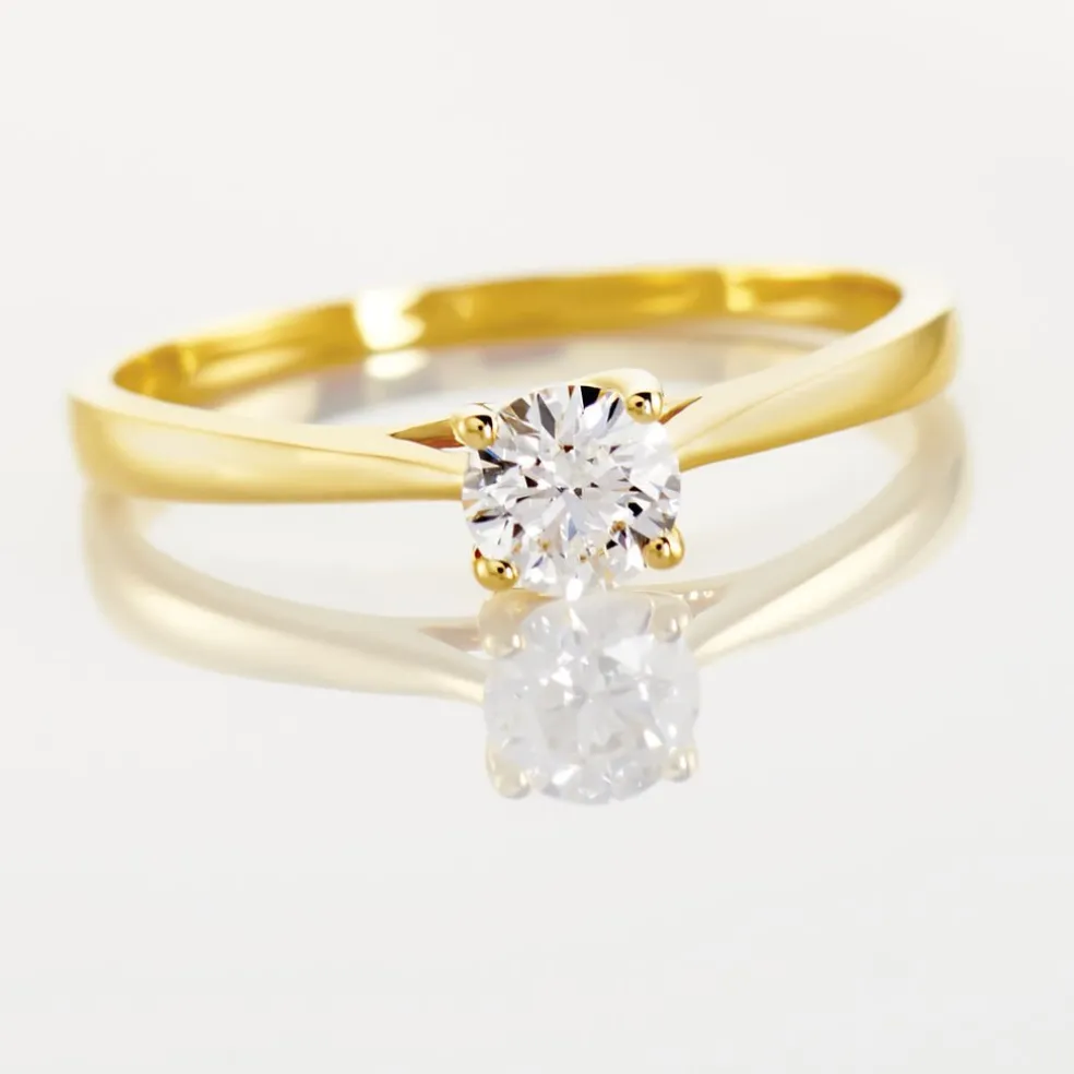 Bague Solitaire Fiona Or Jaune Diamant Synthetique