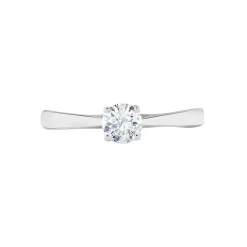Bague Solitaire Fiona Or Blanc Diamant Synthetique