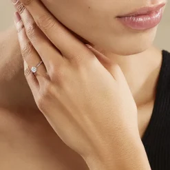 Bague Solitaire Fiona Or Blanc Diamant Synthetique