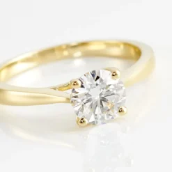 Bague Solitaire Fiona Or Jaune Diamant Synthetique