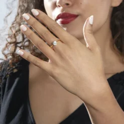 Bague Solitaire Fiona Or Jaune Diamant Synthetique