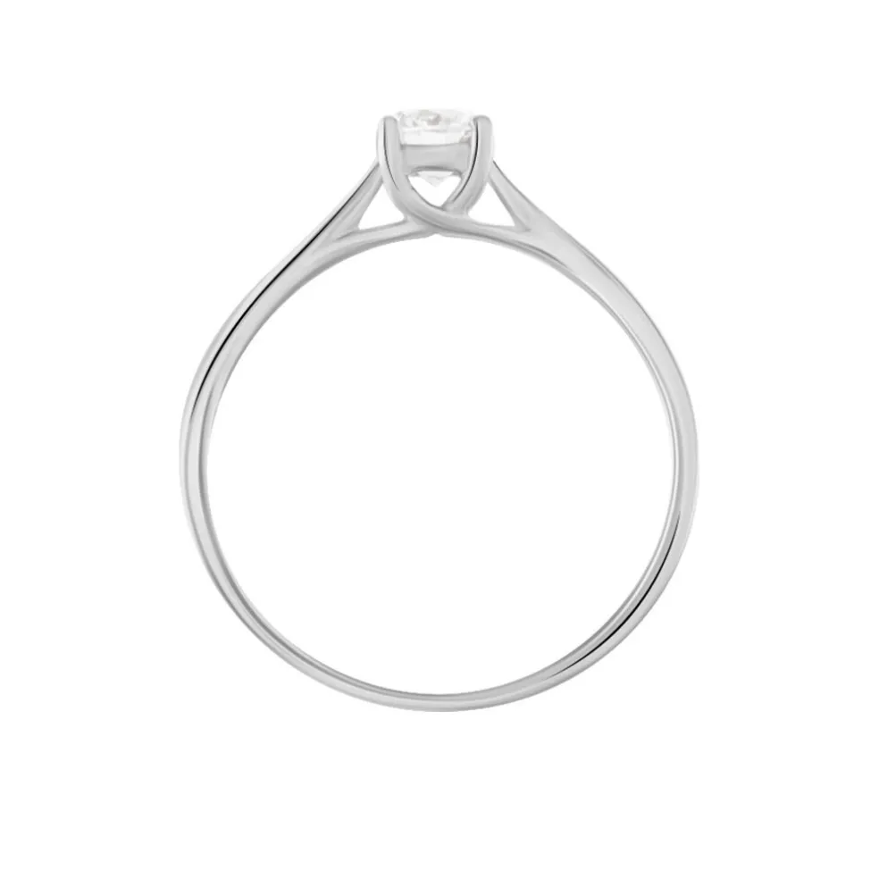 Bague Solitaire Fiona Or Blanc Diamant Synthetique