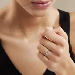 Bague Solitaire Fiona Or Blanc Diamant Synthetique