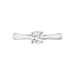 Bague Solitaire Fiona Or Blanc Diamant Synthetique