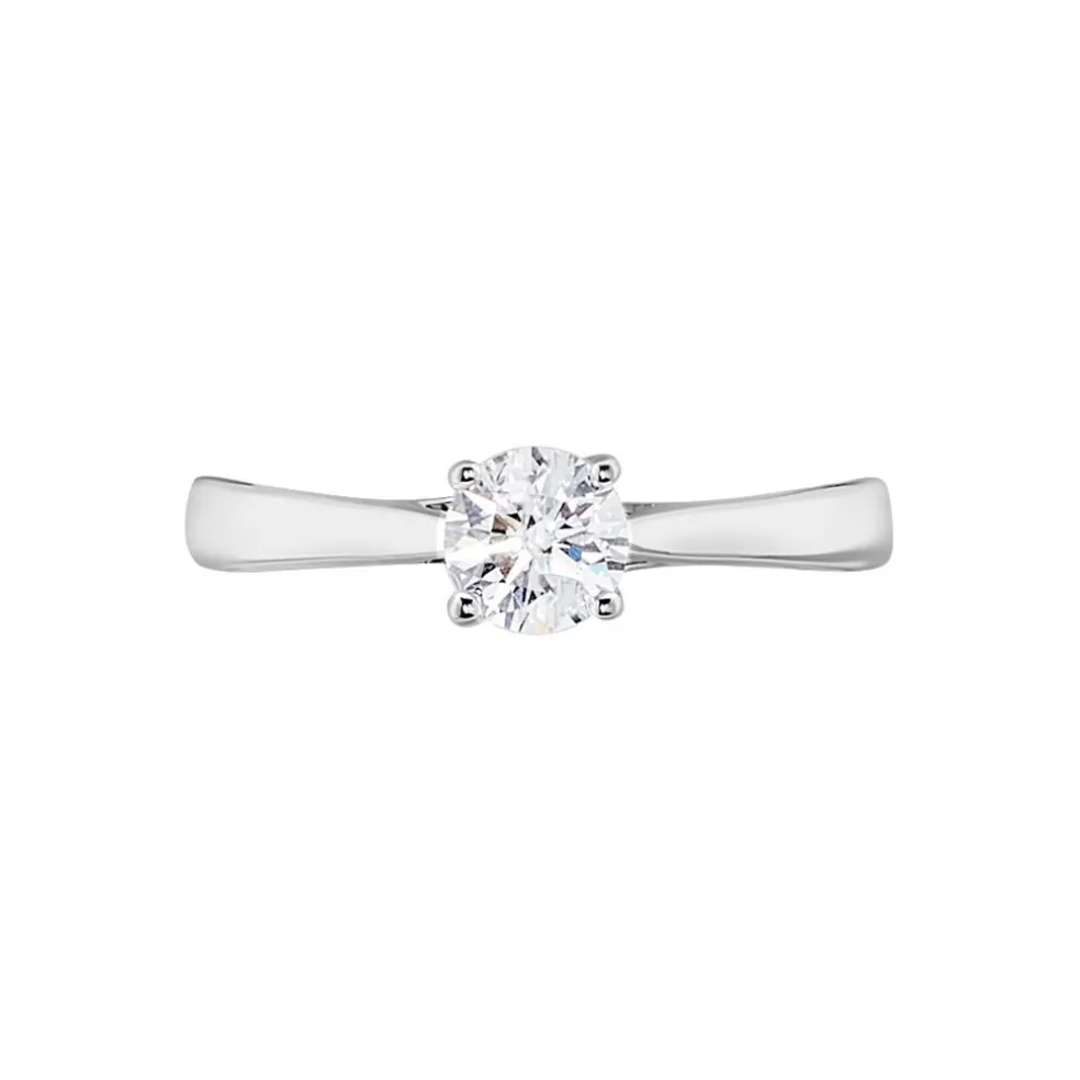 Bague Solitaire Fiona Or Blanc Diamant Synthetique