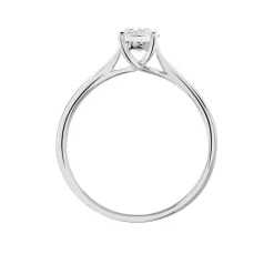 Bague Solitaire Fiona Or Blanc Diamant Synthetique