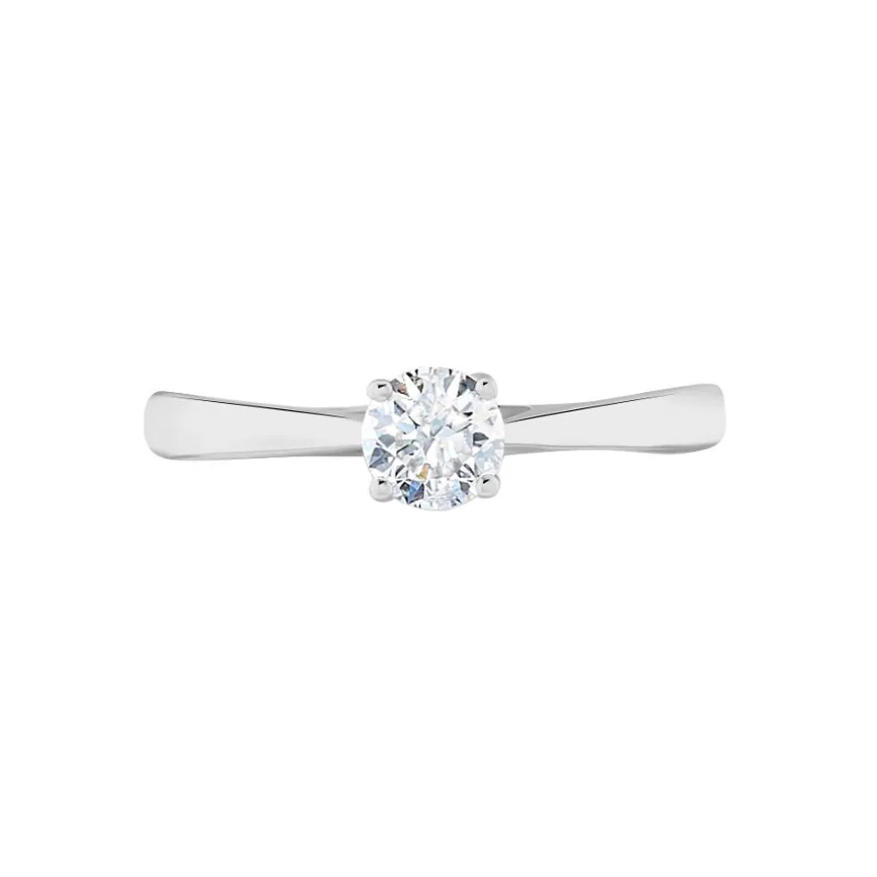 Bague Solitaire Fiona Or Blanc Diamant Synthetique