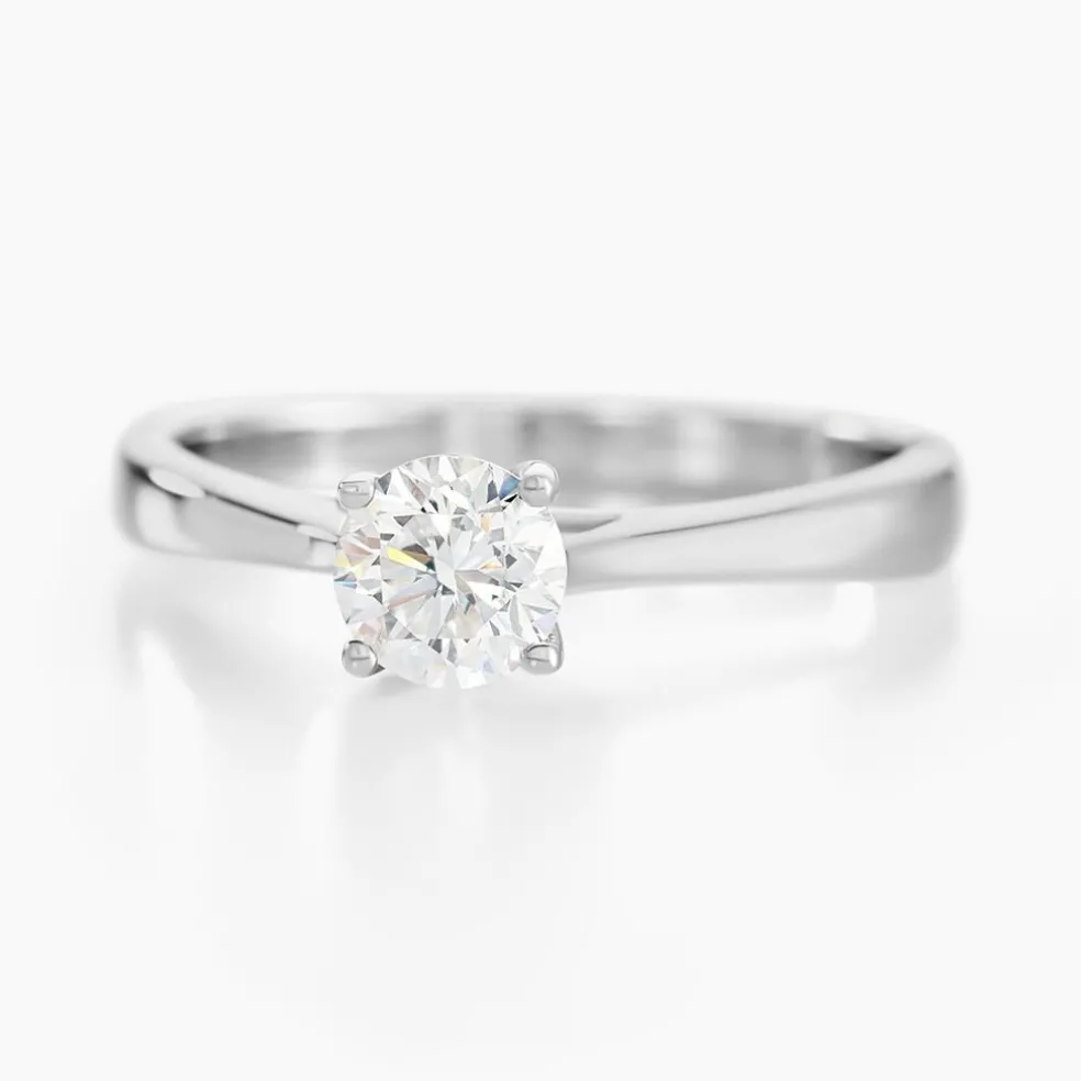 Bague Solitaire Fiona Or Blanc Diamant Synthetique