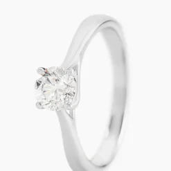 Bague Solitaire Fiona Or Blanc Diamant Synthetique