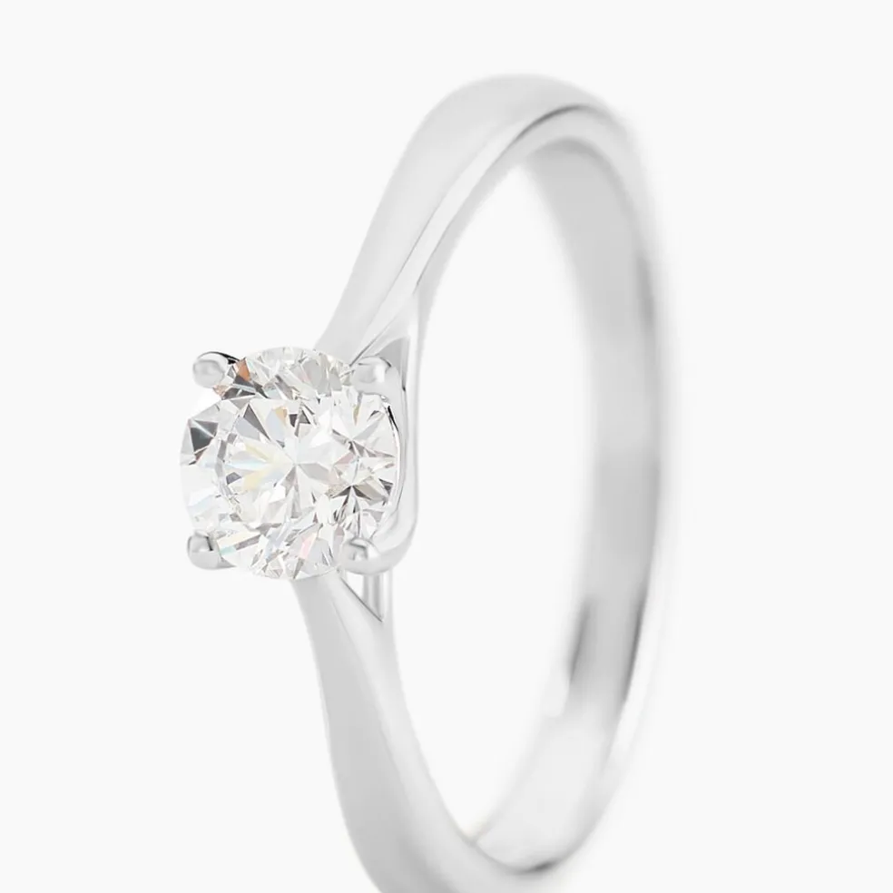 Bague Solitaire Fiona Or Blanc Diamant Synthetique