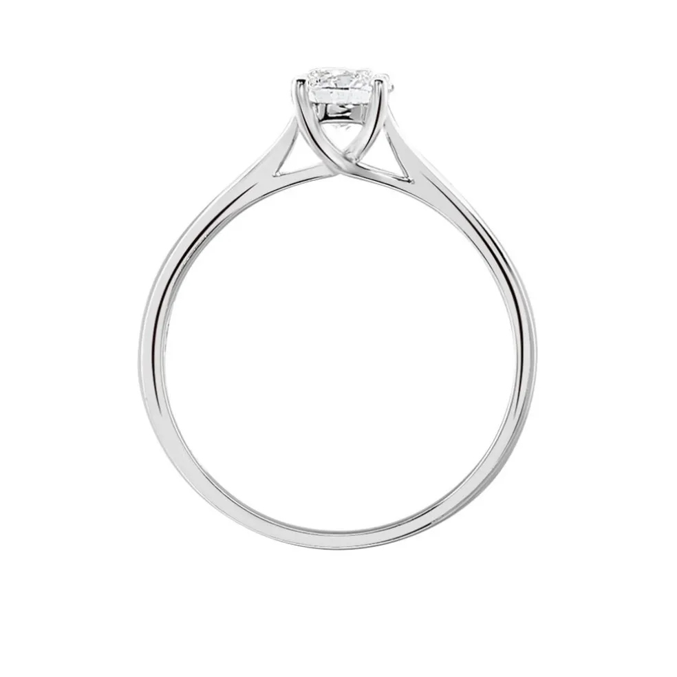 Bague Solitaire Fiona Or Blanc Diamant Synthetique