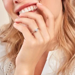 Bague Solitaire Fiona Or Blanc Diamant Synthetique