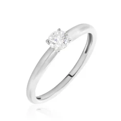 Bague Solitaire Flora Or Blanc Diamant