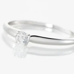 Bague Solitaire Flora Or Blanc Diamant