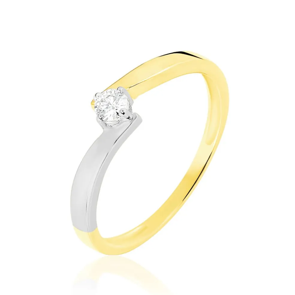 Bague Solitaire Francienne Or Bicolore Diamant