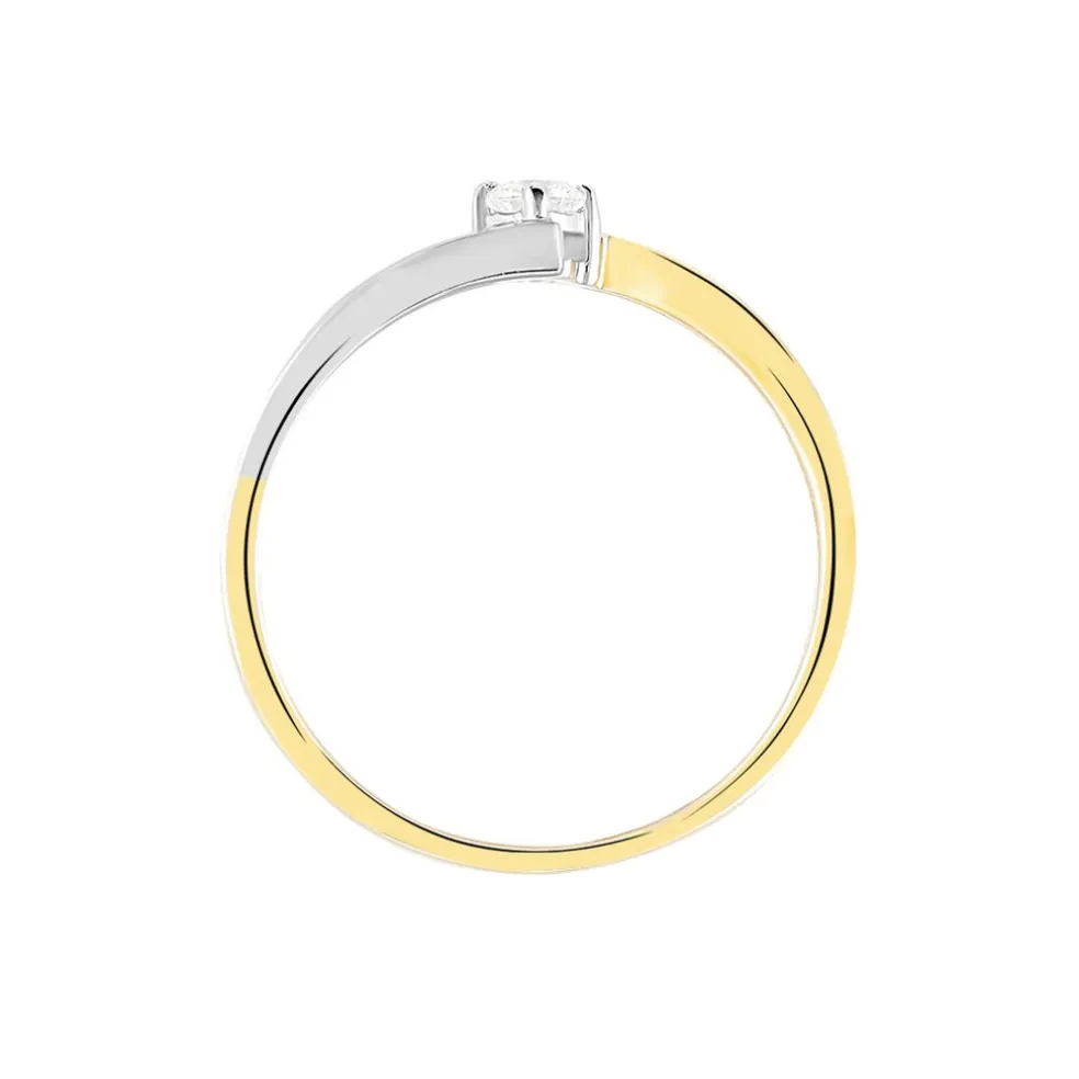 Bague Solitaire Francienne Or Bicolore Diamant